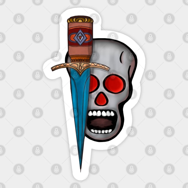 Skull and Medieval Dagger Sticker by DiegoCarvalho